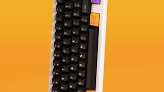 KAP White on Black keycaps on a W1-AT keyboard